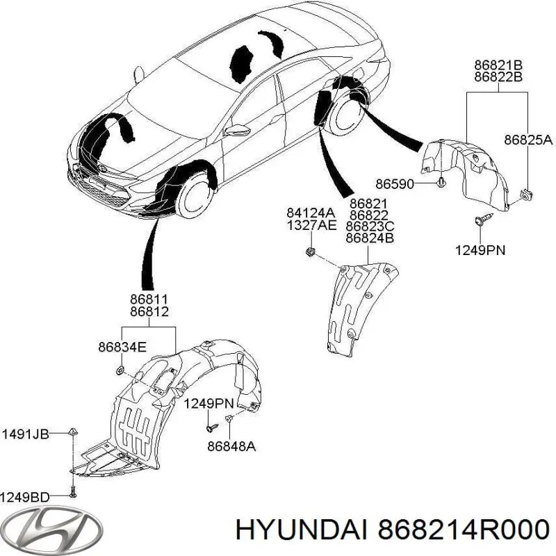 868214R000 Hyundai/Kia Подкрылок крыла заднего левый задний