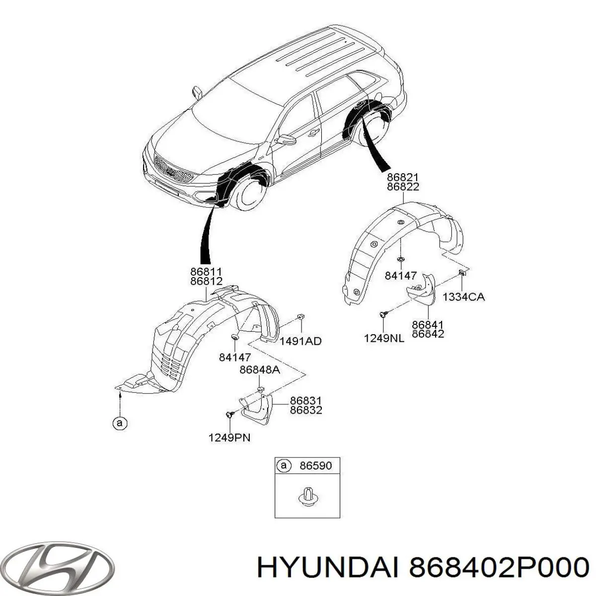  Подкрылок задний правый KIA Sorento 