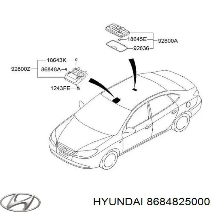 8684825000 Hyundai/Kia пистон (клип крепления подкрылка переднего крыла)