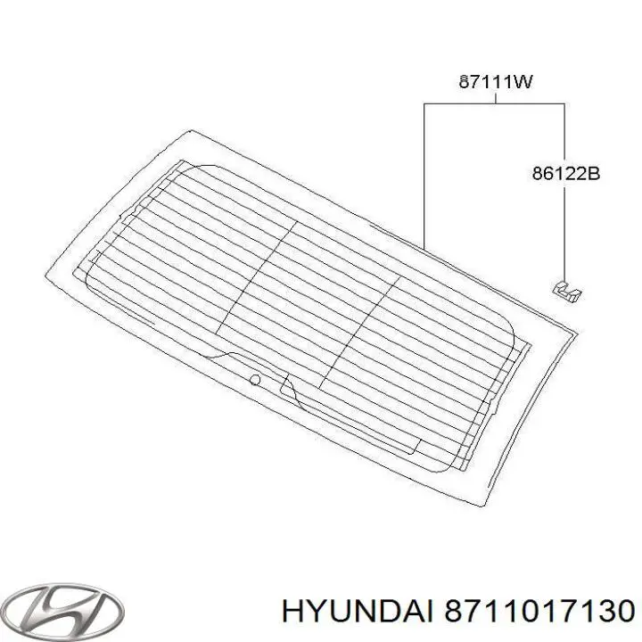 Стекло багажника двери 3/5-й задней (ляды) на Hyundai Matrix FC