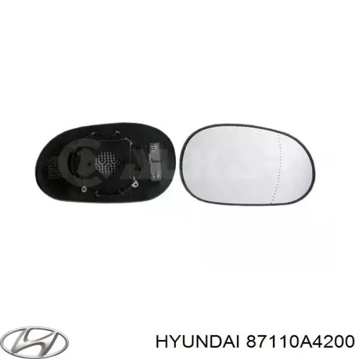 87110A4200 Hyundai/Kia vidro de porta-malas de 3ª/5ª porta traseira (de tampa de alcapão)