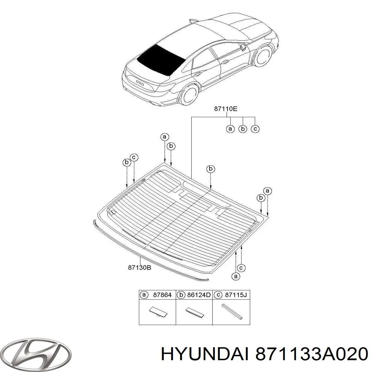 Стекло багажника двери 3/5-й задней (ляды) 871133A020 Hyundai/Kia