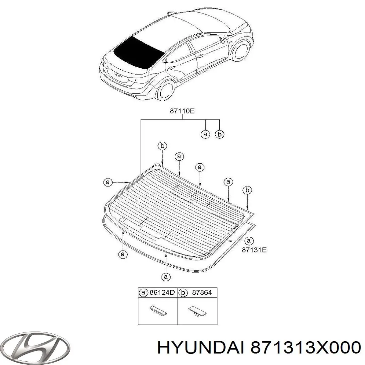 Молдинг заднего стекла Hyundai/Kia 871313X000 цена, от 30.71 USD