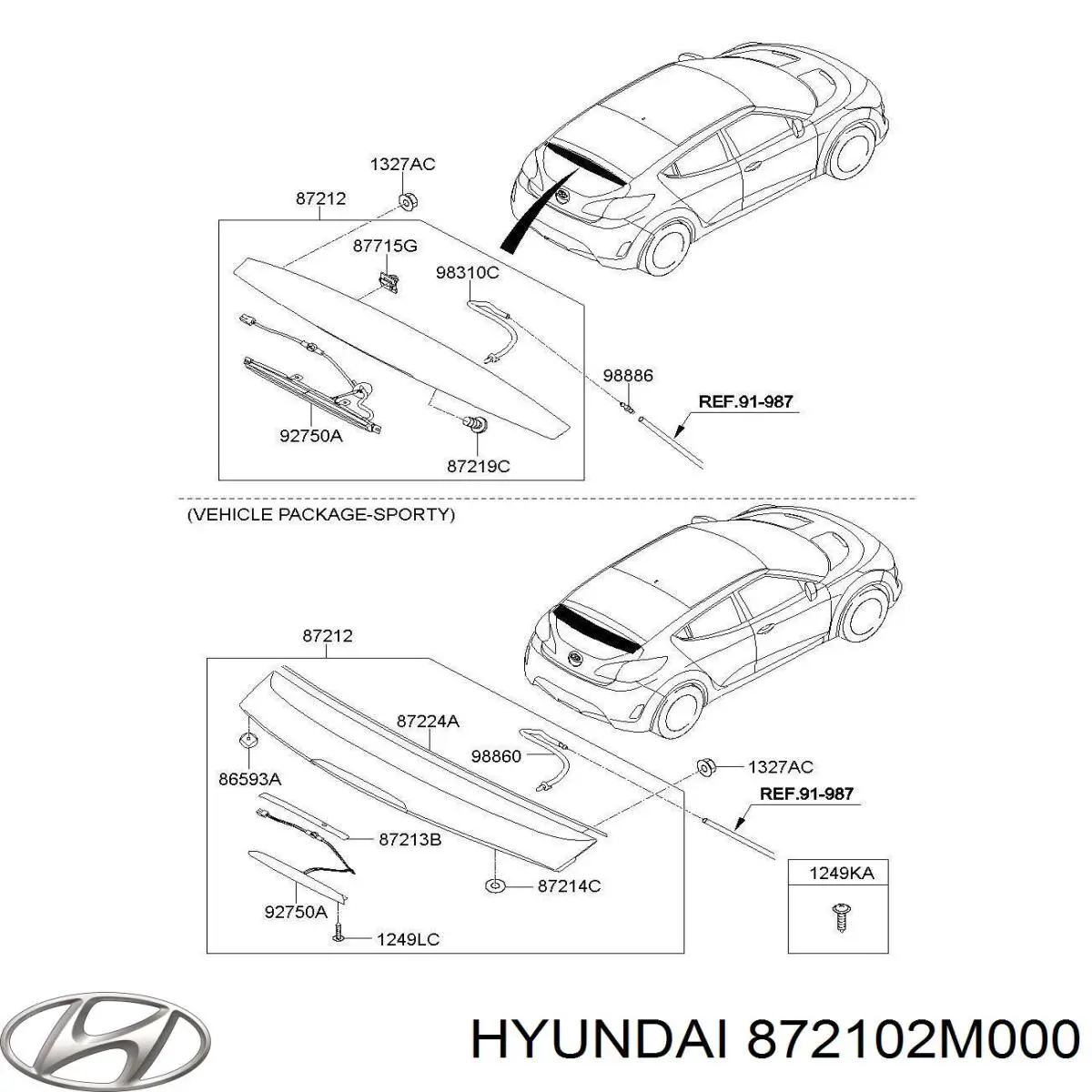 Молдинг крыши левый 872102M000 Hyundai/Kia