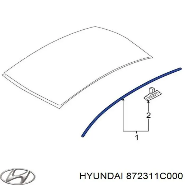 Молдинг крыши левый Hyundai/Kia 872311C000 цена, от 22.81 USD