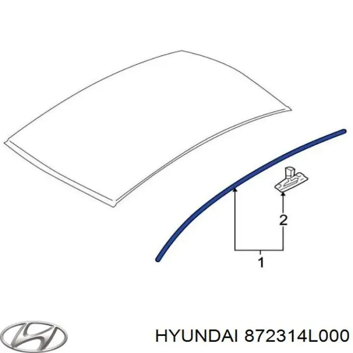 Купить 872314L000 Hyundai/Kia Молдинг крыши левый