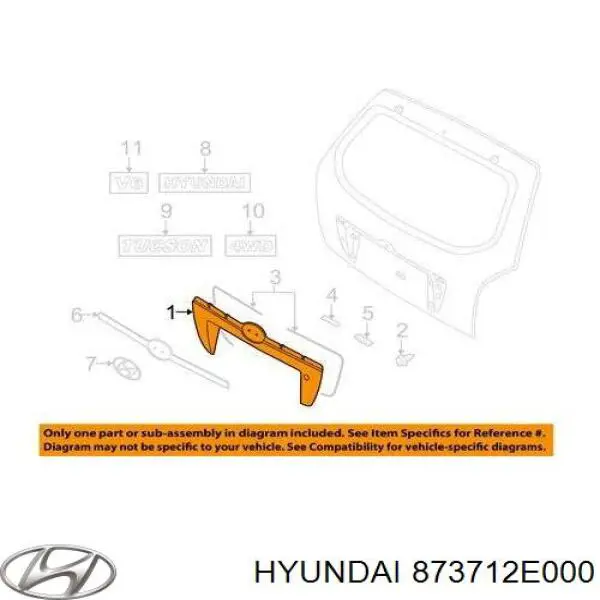 Накладка багажника (двери 3/5-й задней) Hyundai/Kia 873712E000 цена, от 5.65 USD