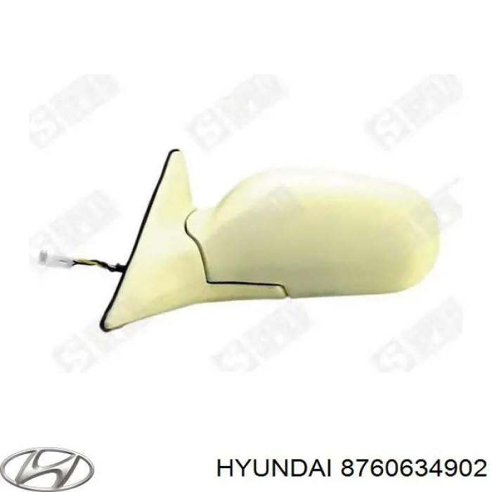 8760634901 Hyundai/Kia Зеркало заднего вида правое
