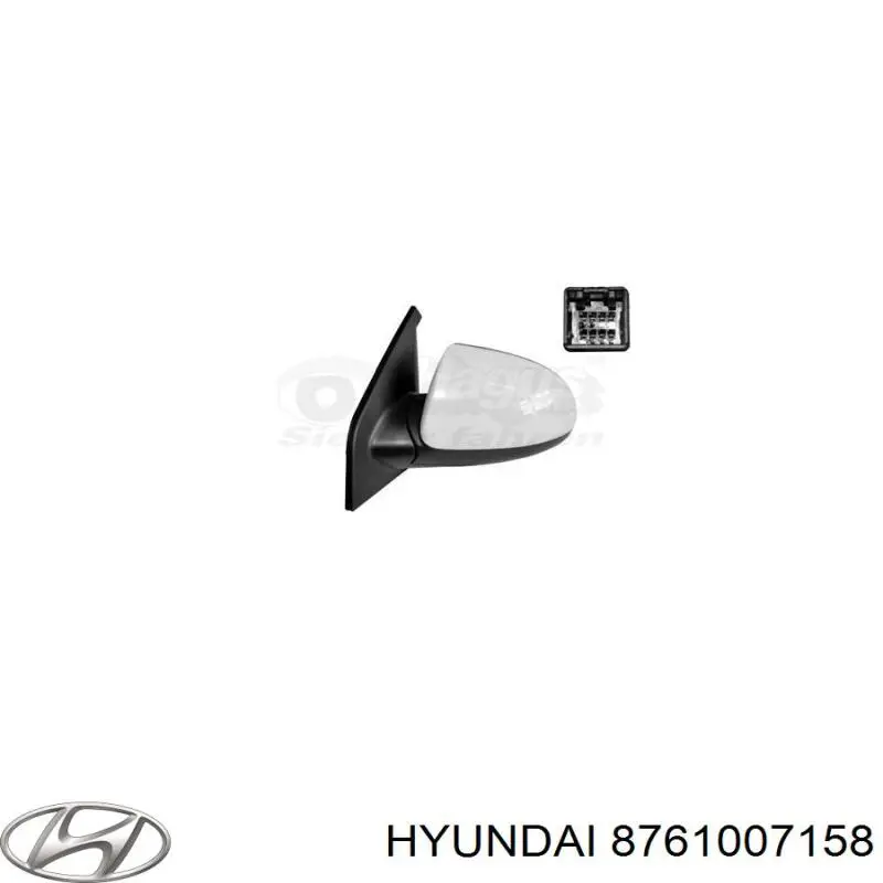 Левое боковое зеркало 8761007158 Hyundai/Kia