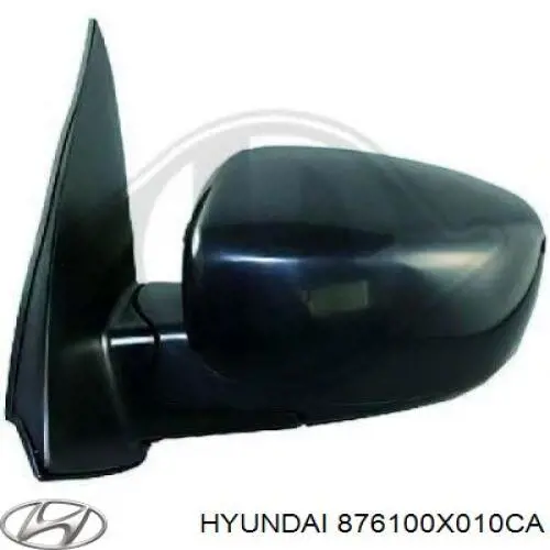 Левое боковое зеркало 876100X010CA Hyundai/Kia