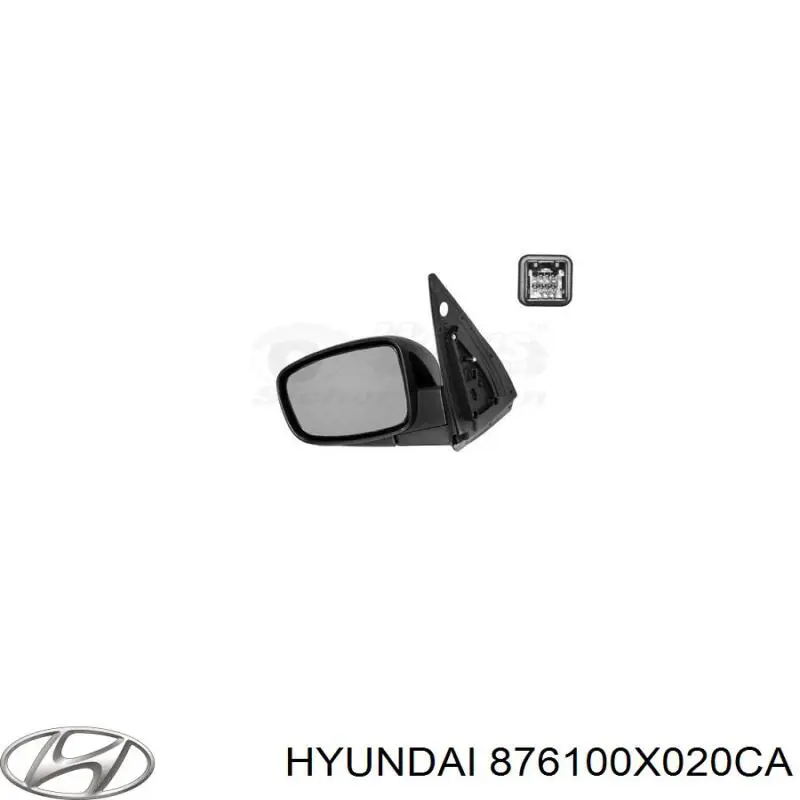 Левое боковое зеркало 876100X040 Hyundai/Kia