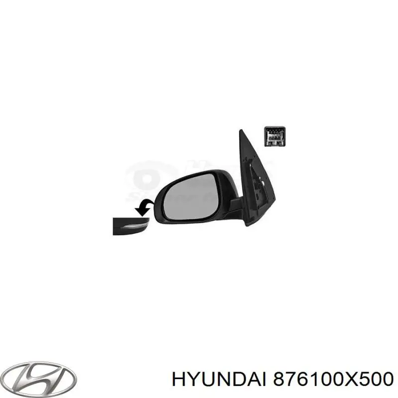 Зеркало заднего вида, левое Hyundai/Kia 876100X500 цена, от  USD