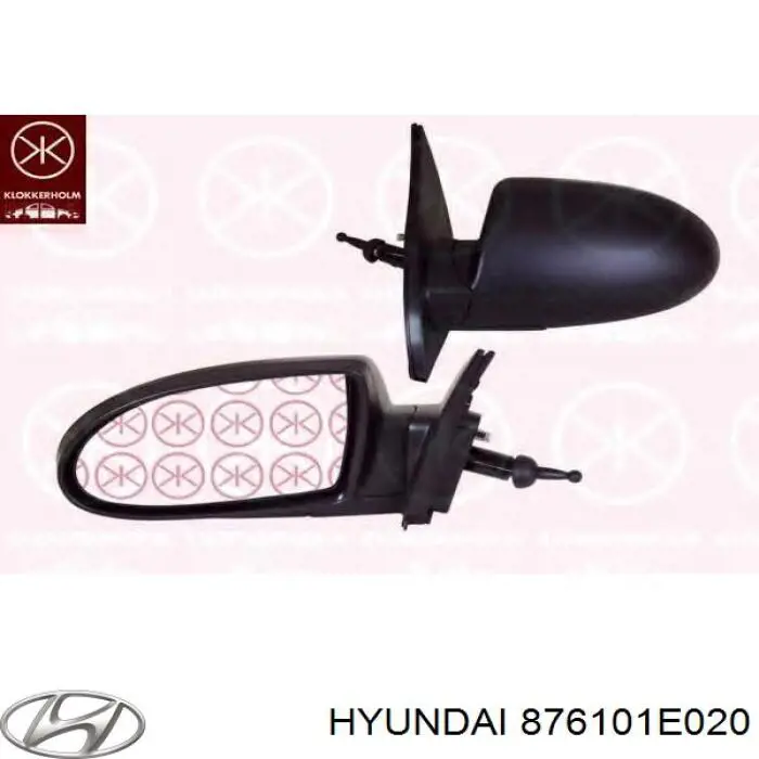 Левое боковое зеркало 876101E020 Hyundai/Kia