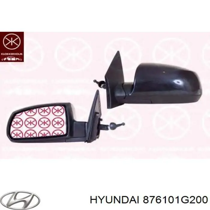 876101G200 Hyundai/Kia зеркало заднего вида левое