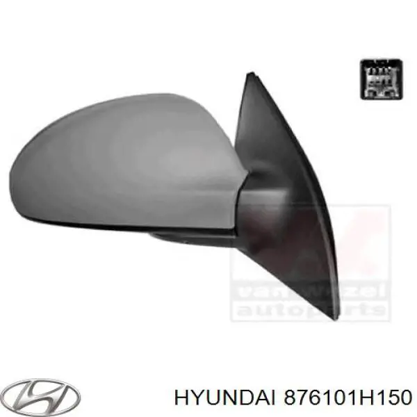876101H150 Hyundai/Kia зеркало заднего вида левое