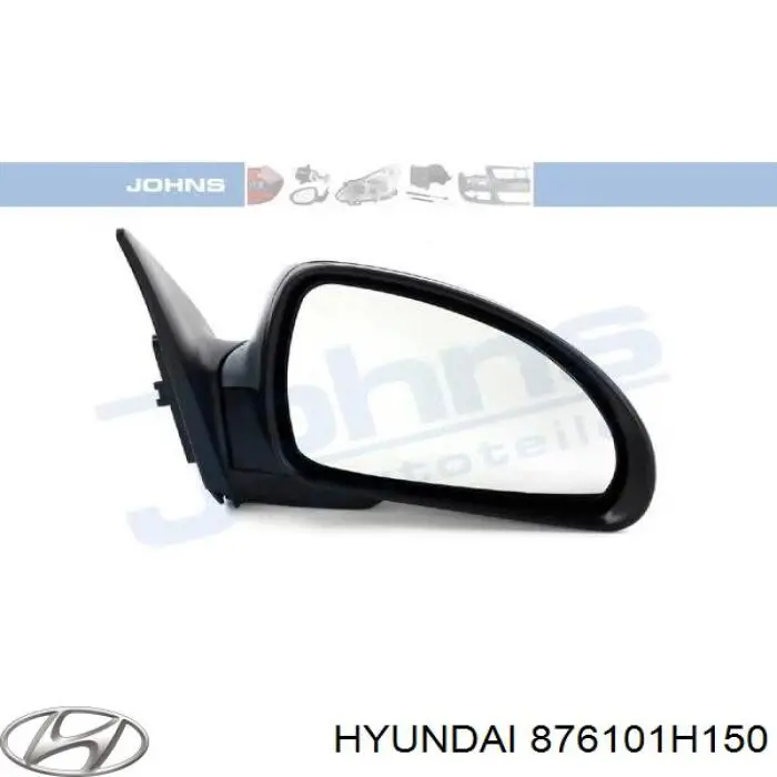 Левое боковое зеркало 876101H150 Hyundai/Kia