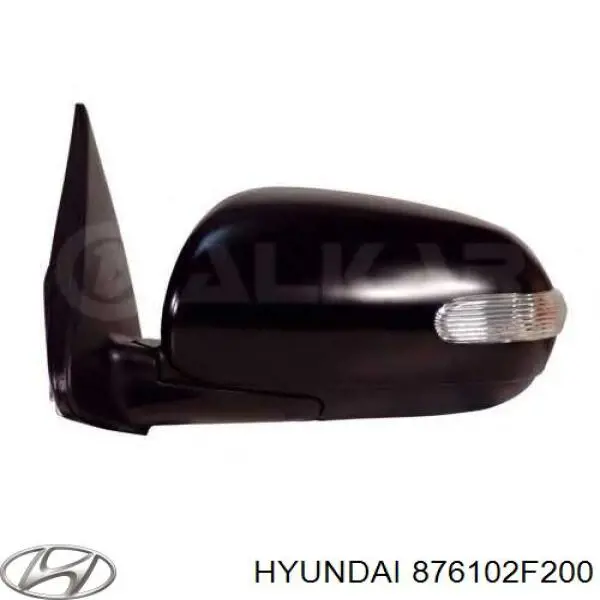Зеркало заднего вида, левое Hyundai/Kia 876102F201 цена, от 85.78 USD