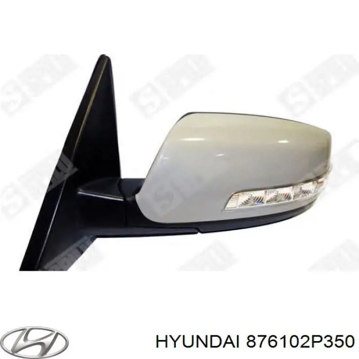 Зеркало заднего вида левое Hyundai/Kia 876102P350