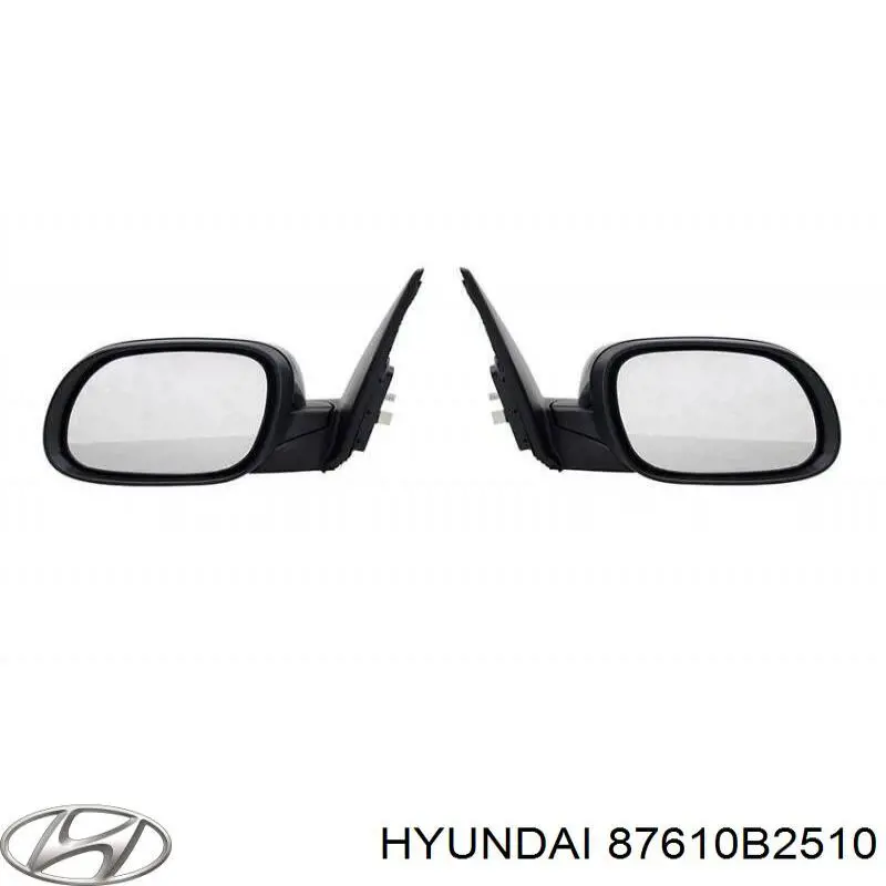 Левое боковое зеркало 87610B2510 Hyundai/Kia