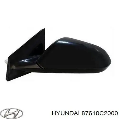 87610C2000 Hyundai/Kia espelho de retrovisão esquerdo