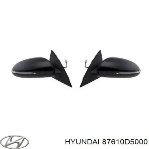 Левое боковое зеркало 87610D5000 Hyundai/Kia