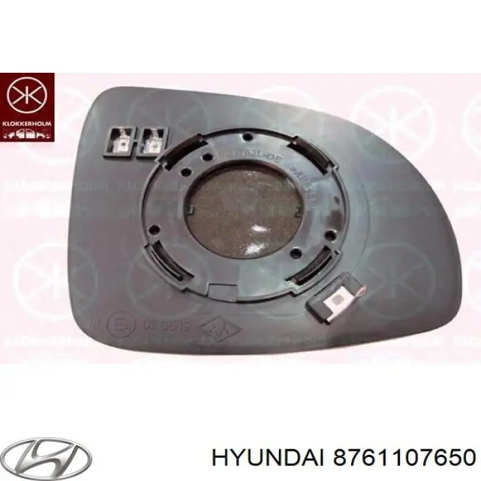 Зеркальный элемент зеркала заднего вида левого 8761107650 Hyundai/Kia