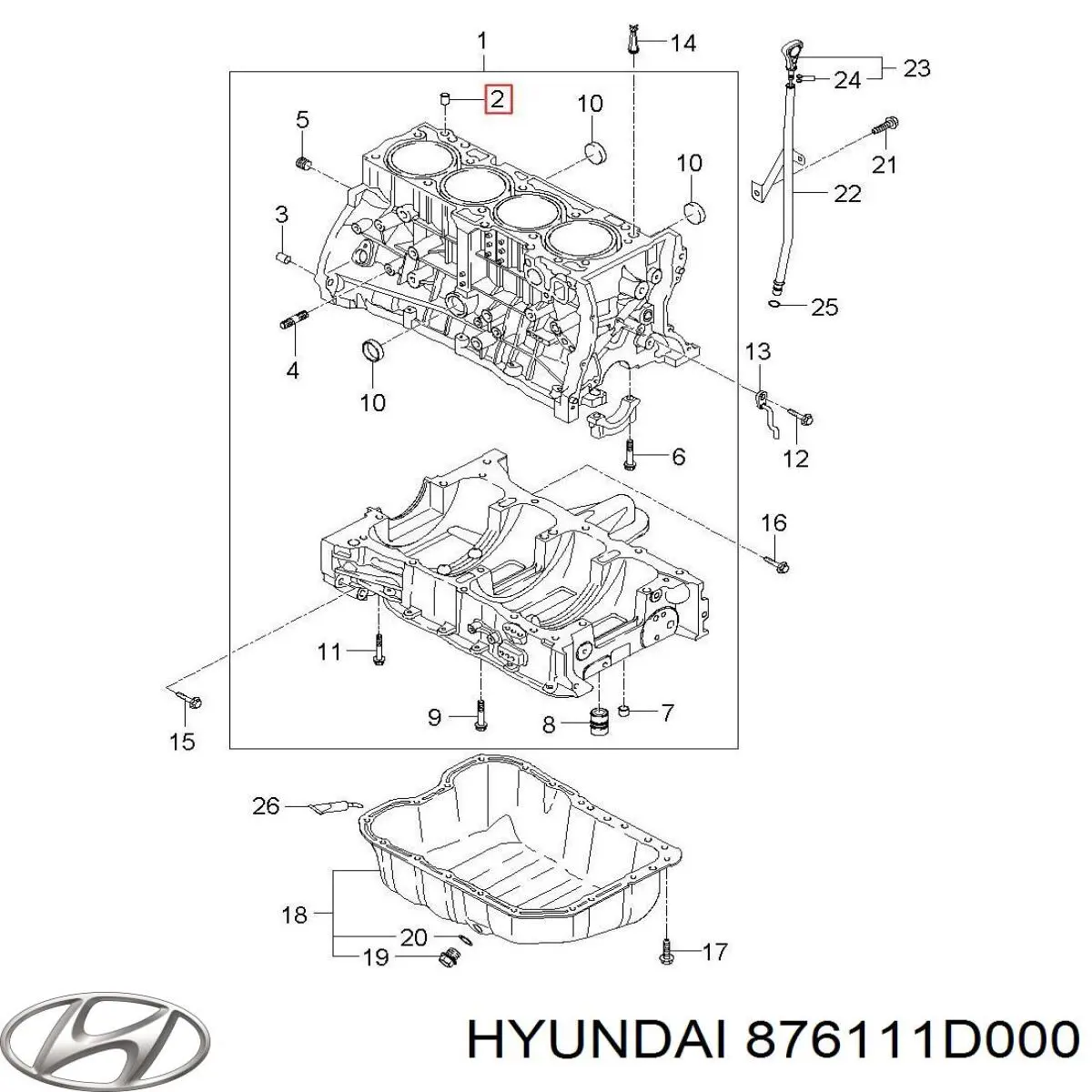 876111D000 Hyundai/Kia Зеркальный элемент левого зеркала заднего вида