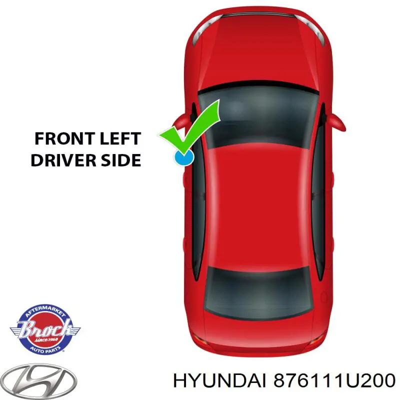 Зеркальный элемент водительского зеркала Hyundai/Kia 876111U100 цена, от 33.01 USD