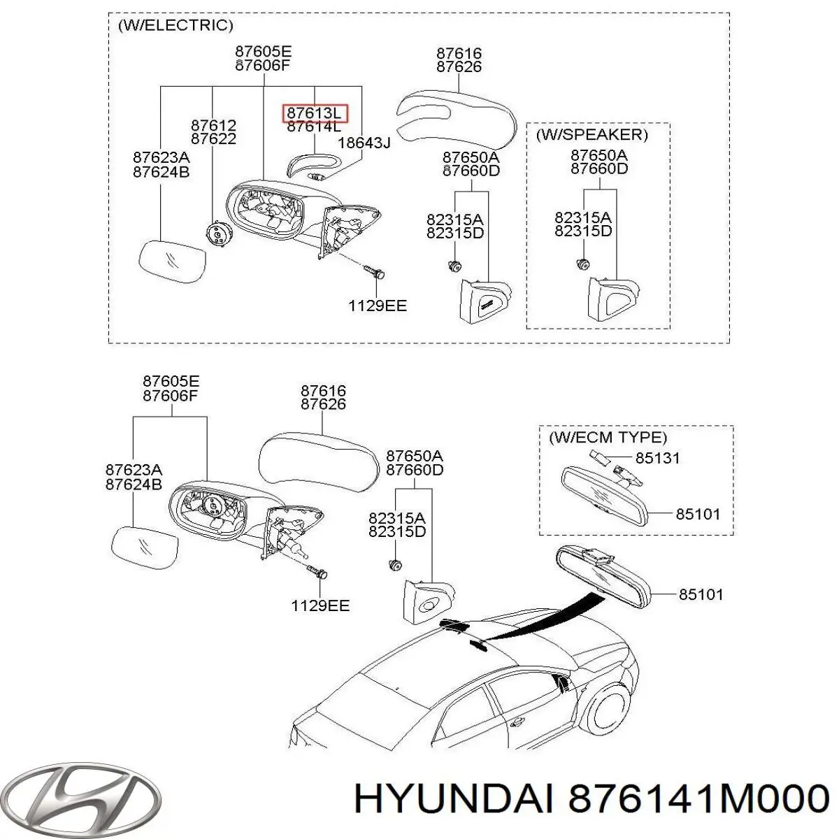 Левый указатель поворота Hyundai/Kia 876141M000 цена, от 16.81 USD