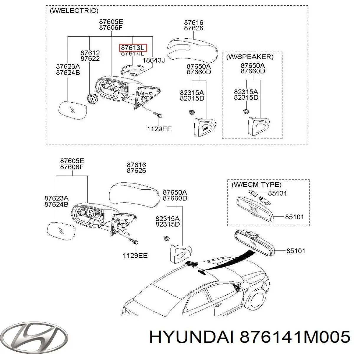  Hyundai/Kia 876141M005 цена, от 43.08 USD