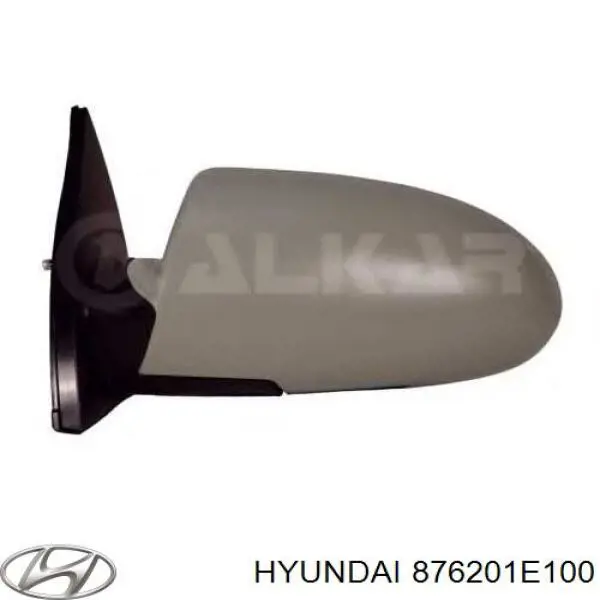 Правое боковое зеркало 876201E100 Hyundai/Kia