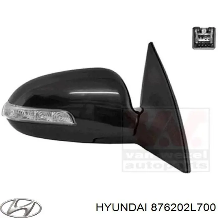 Зеркало заднего вида правое на Hyundai I30 FD
