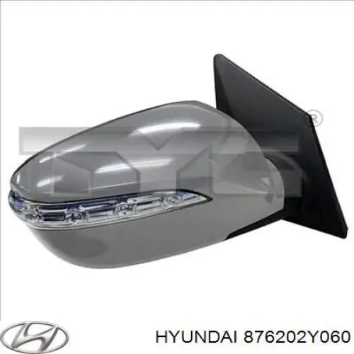 Правое зеркало 876202S380 Hyundai/Kia