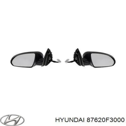 Наружное зеркало правое Hyundai/Kia 87620F3000 цена, от 126.98 USD