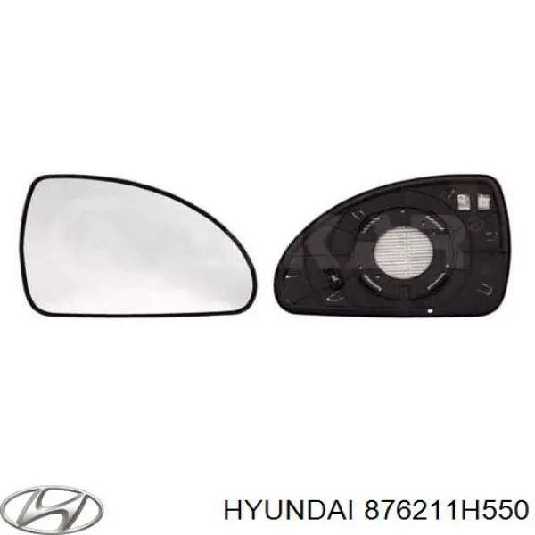 Elemento espelhado do espelho de retrovisão direito 411455E Polcar