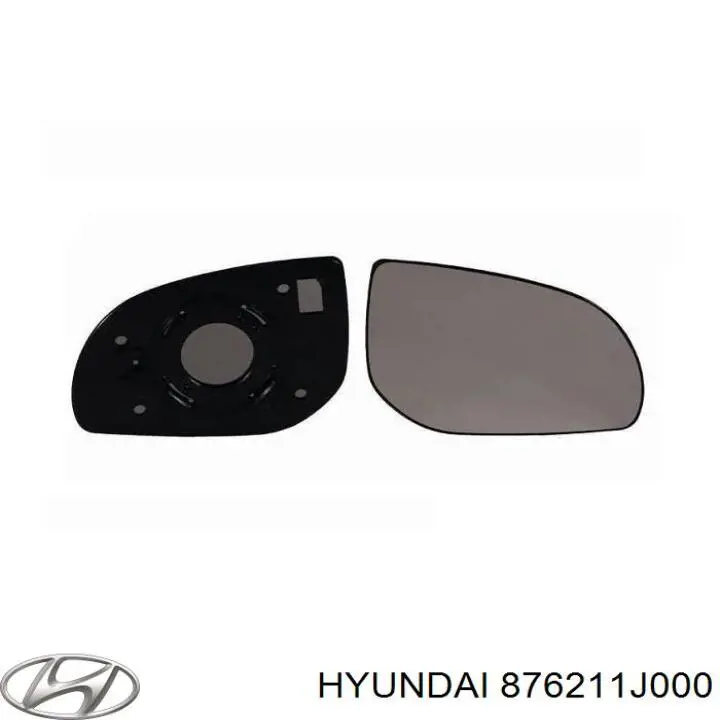 Зеркальный элемент зеркала заднего вида правого на Hyundai I10 PA