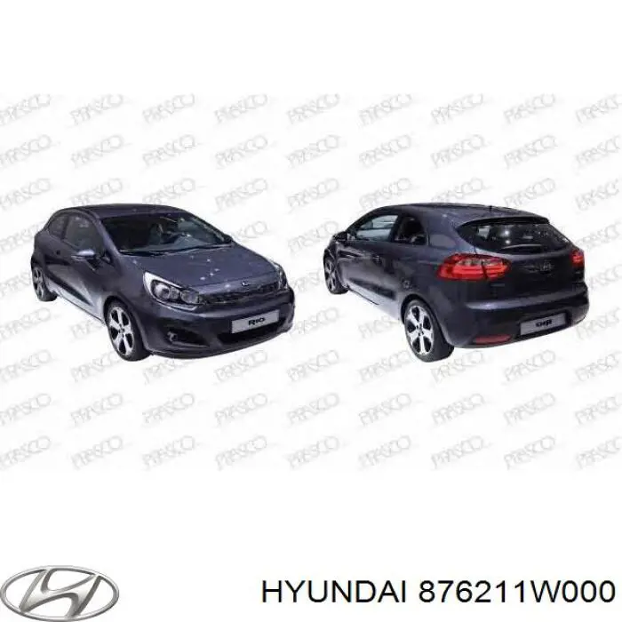 876211W000 Hyundai/Kia elemento espelhado do espelho de retrovisão direito