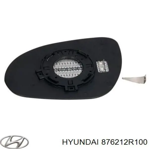 Зеркальный элемент зеркала заднего вида правого Hyundai/Kia 876212R100