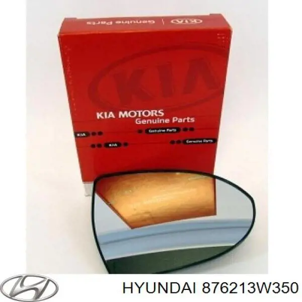 876213W350 Hyundai/Kia elemento espelhado do espelho de retrovisão direito