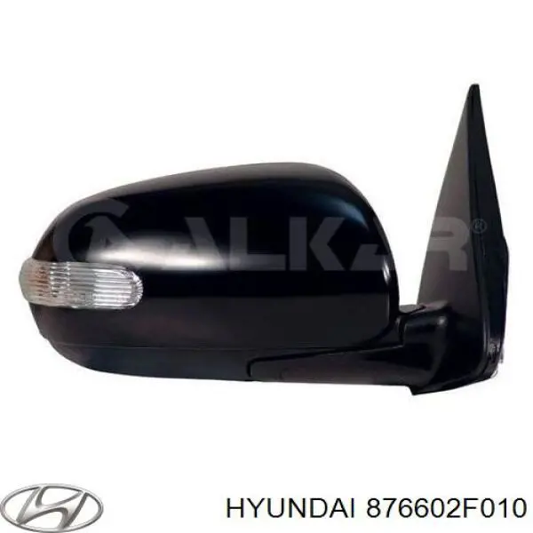 Правое боковое зеркало 876602F010 Hyundai/Kia