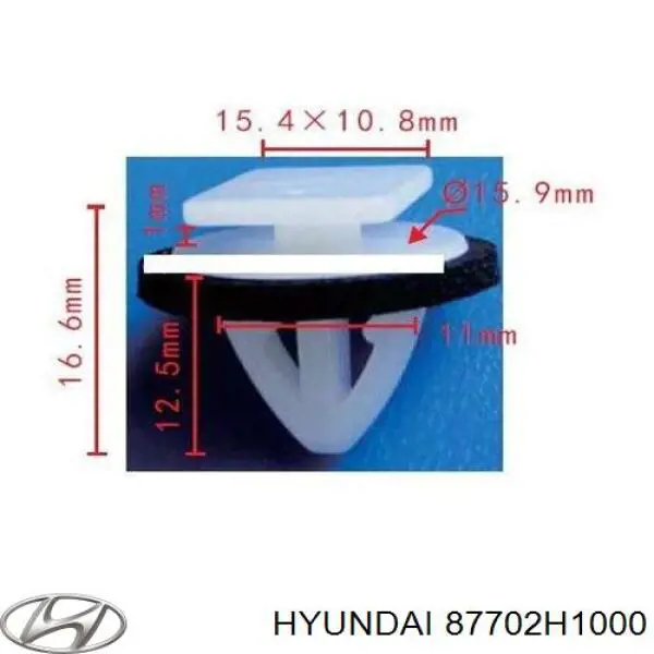 87702H1000 Hyundai/Kia пистон (клип крепления молдинга двери)