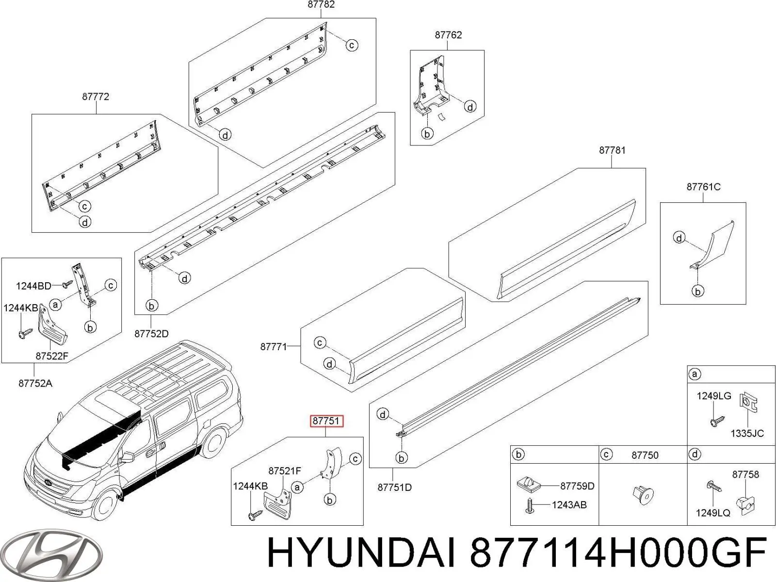 Брызговик передний левый 877114H000GF Hyundai/Kia