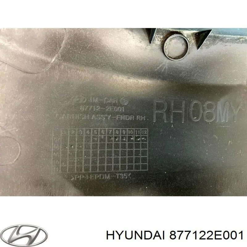 Expansor direito (placa sobreposta) de arco do pára-lama traseiro para Hyundai Tucson (JM)