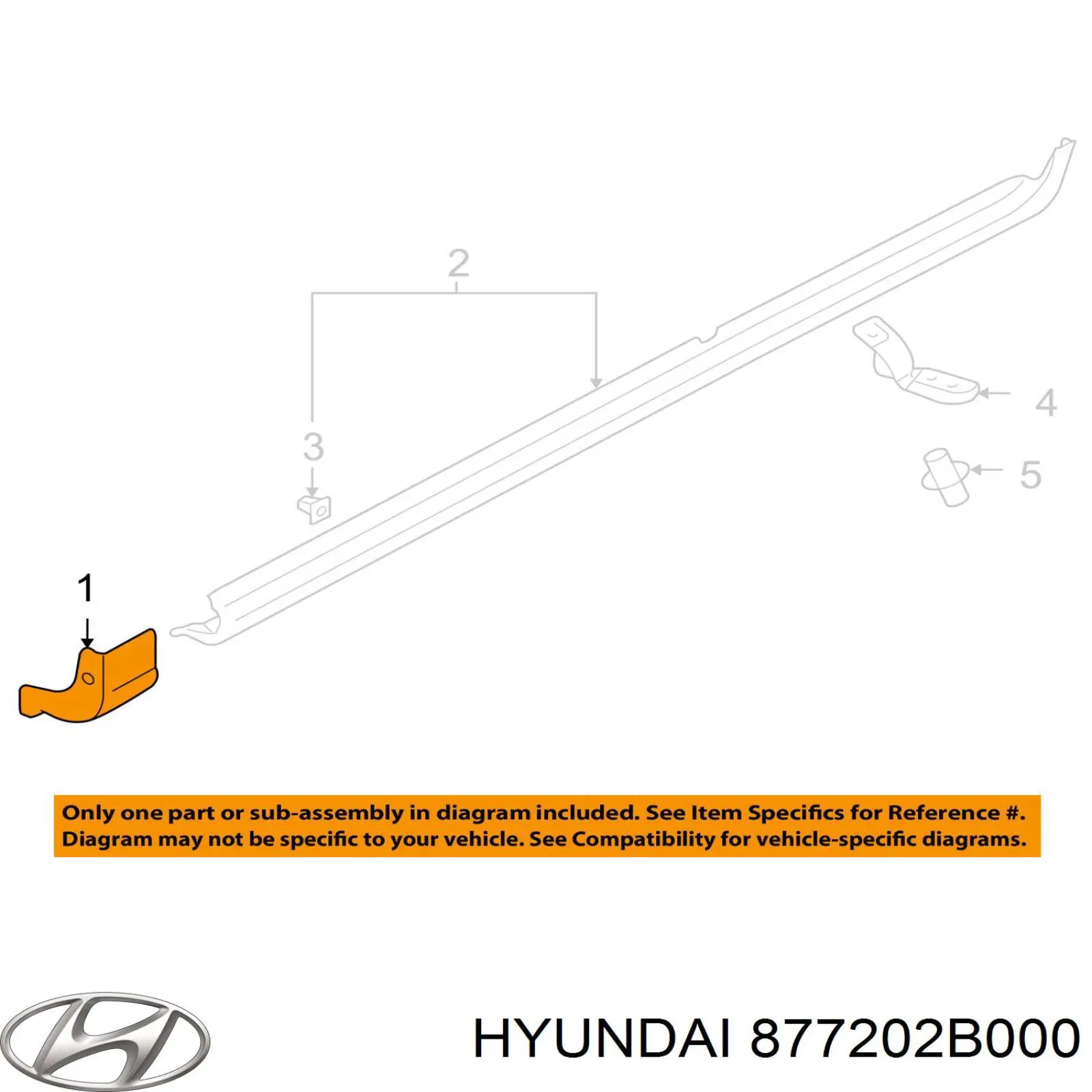 877202B000 Hyundai/Kia Накладка наружняя (молдинг) порога, правый