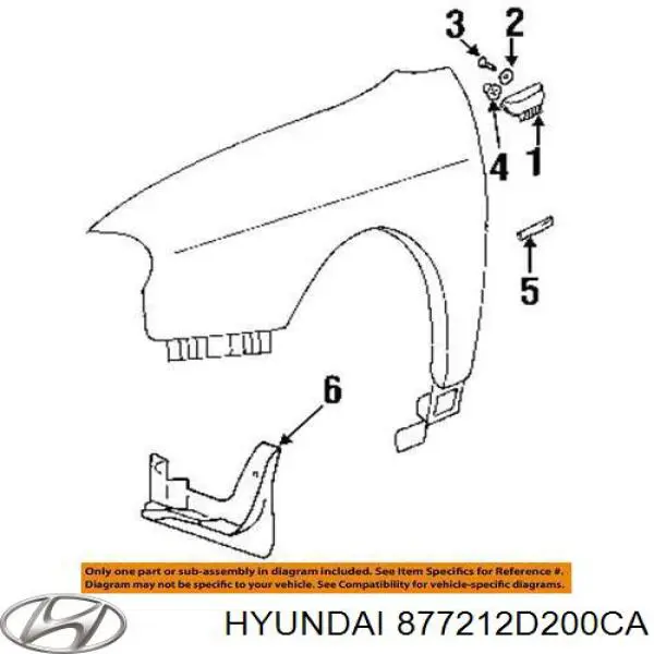 877212D200CA Hyundai/Kia молдинг задней левой двери