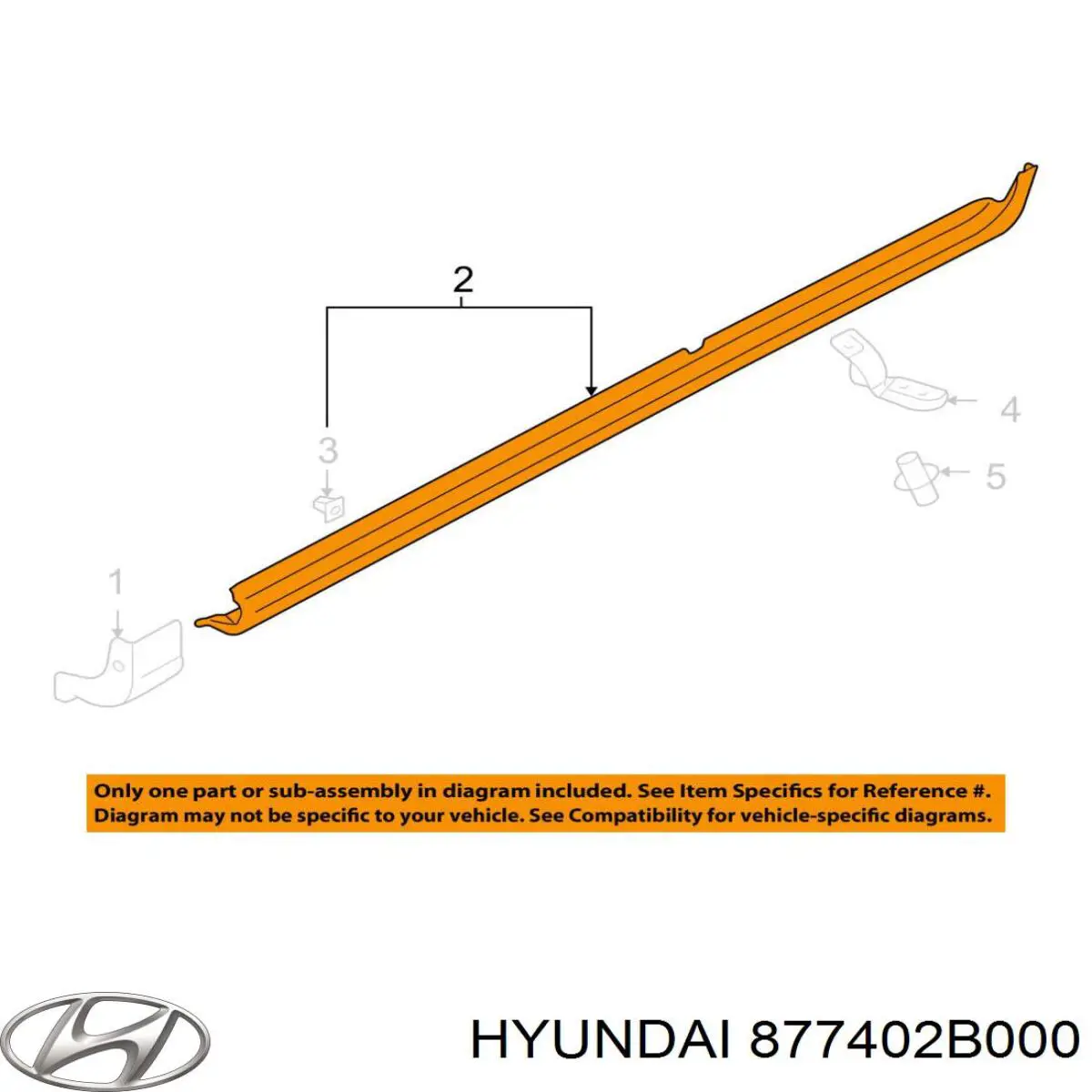 Накладка (молдинг) порога наружная правая Hyundai/Kia 877402B000 цена, от 541.25 UAH