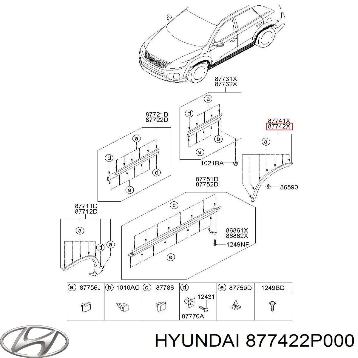 877422P000 Hyundai/Kia расширитель (накладка арки заднего крыла правый)