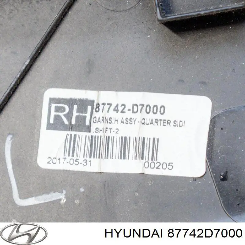 Молдинг арки колеса заднего, правый Hyundai/Kia 87742D7000 цена, от 26.30 USD