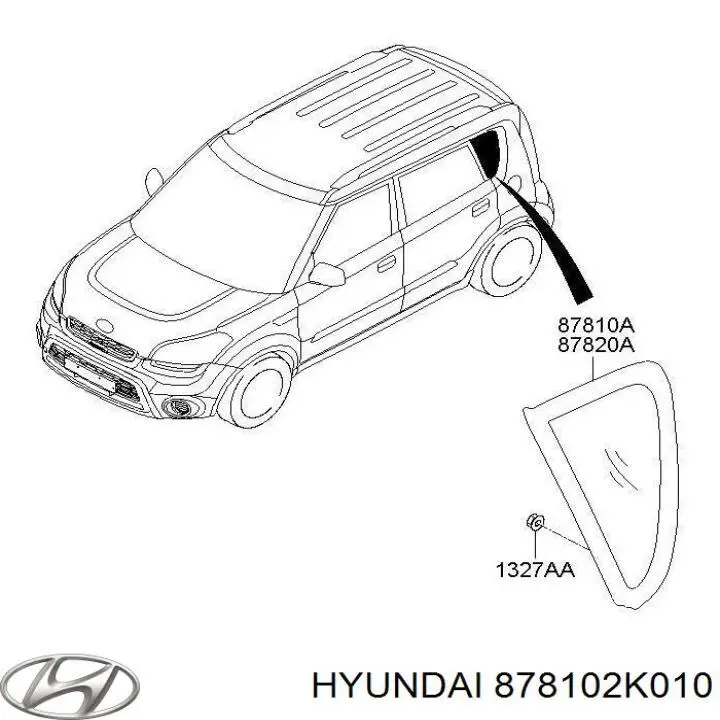 878102K010 Hyundai/Kia стекло кузова (багажного отсека левое)