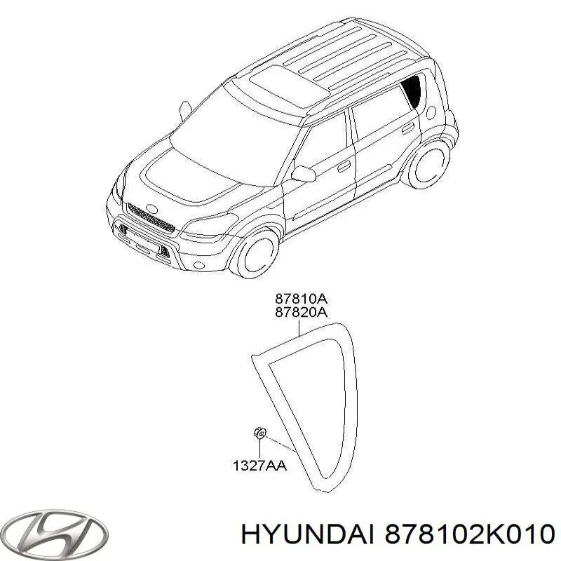 878102K010 Hyundai/Kia Стекло кузова/багажного отсека, левое